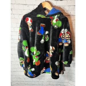 Super Mario WAY BIG HOODIE Kids' Plush Lined Over-Sized NWT